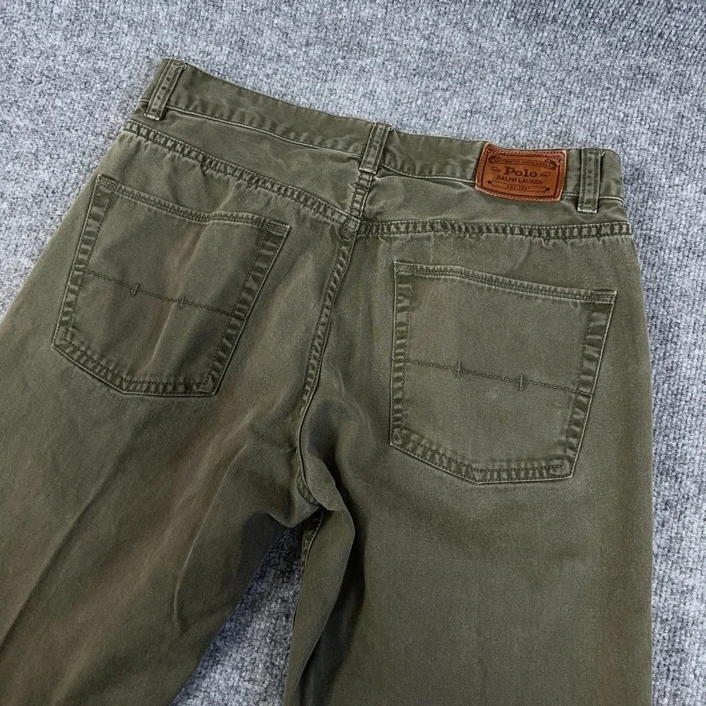 Polo Ralph Lauren Pant Men 30x30 Green 5 Pocket Twill Jean Straight Leg‎